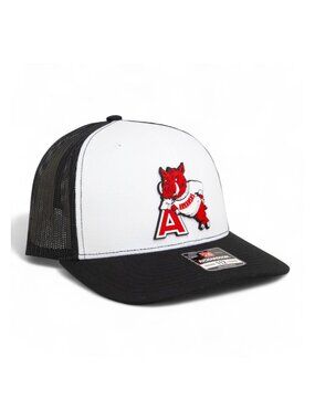 Arkansas Razorbacks- Leaning A 3D Snapback Trucker Hat- White/ Black